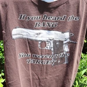Vintage Kimber Guns Brown 100% Cotton T-shirt